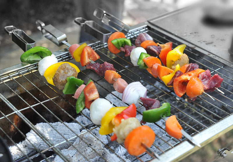Jokari Pro Grade 6 in 1 Lighted Grill Tool. All in One Cooking Utensil Includes Easy Grip Handle, Spatula, Adjustable Tongs, Knife Blade, Scraper, Bottle Opener and LED Flashlight for Night Grilling. Tool Only