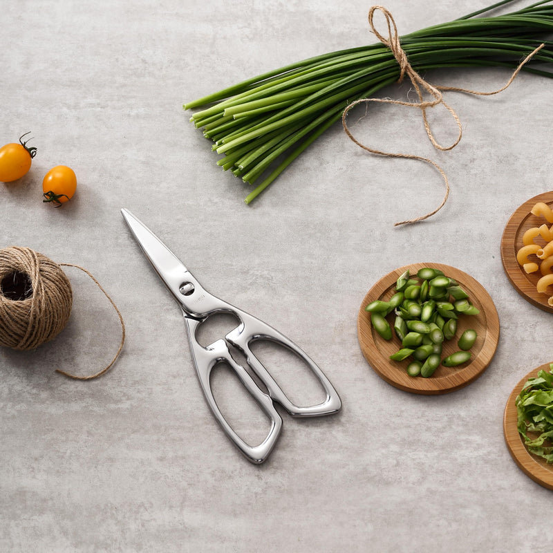 LIVINGO Heavy Duty Kitchen Scissors - Multi-function Dishwasher Safe Stainless Steel Forged Come Apart Utility Shears All Purpose for Cutting Food, Meat, Poultry, Vegetable, Nutcracker C - Kitchen Scissors