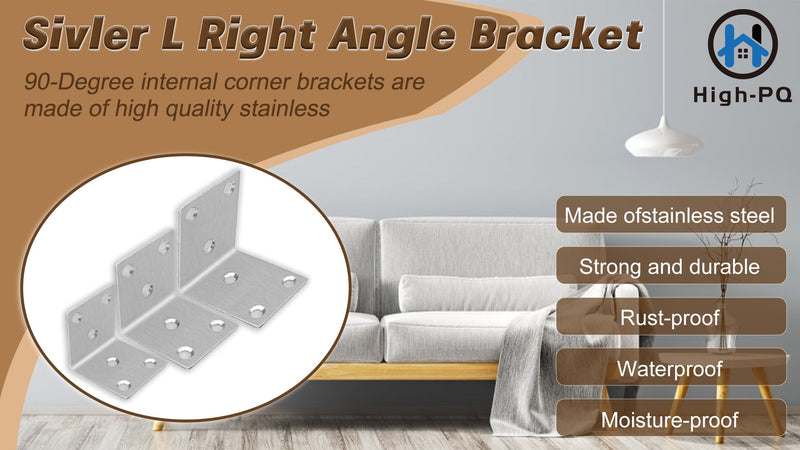 40PCS L Brackets 1.5X1.5X0.08IN 304 Stainless Steel Corner Braces 1.57X1.57X0.08IN