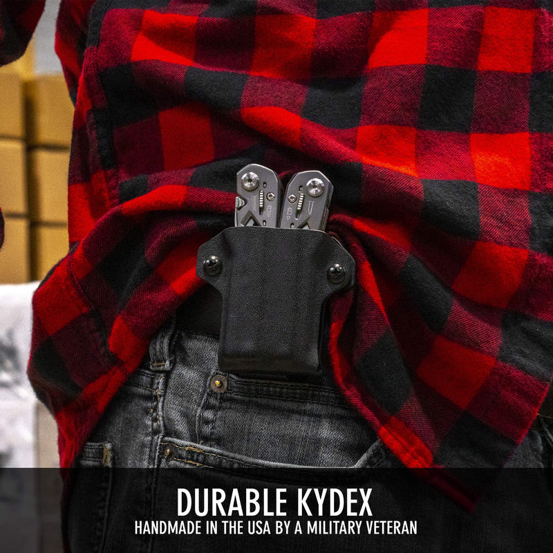 Clip & Carry Kydex Multitool Sheath for the Gerber Suspension - Made in USA - EDC Multi Tool Sheath Holder Holster Cover - Carbon Fiber Black