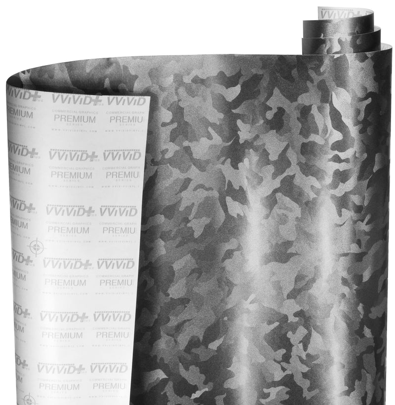 VViViD+ Stealth Medium Pattern Camouflage Vinyl Wrap Roll (1ft x 5ft, Ghost Metal) 1ft x 5ft