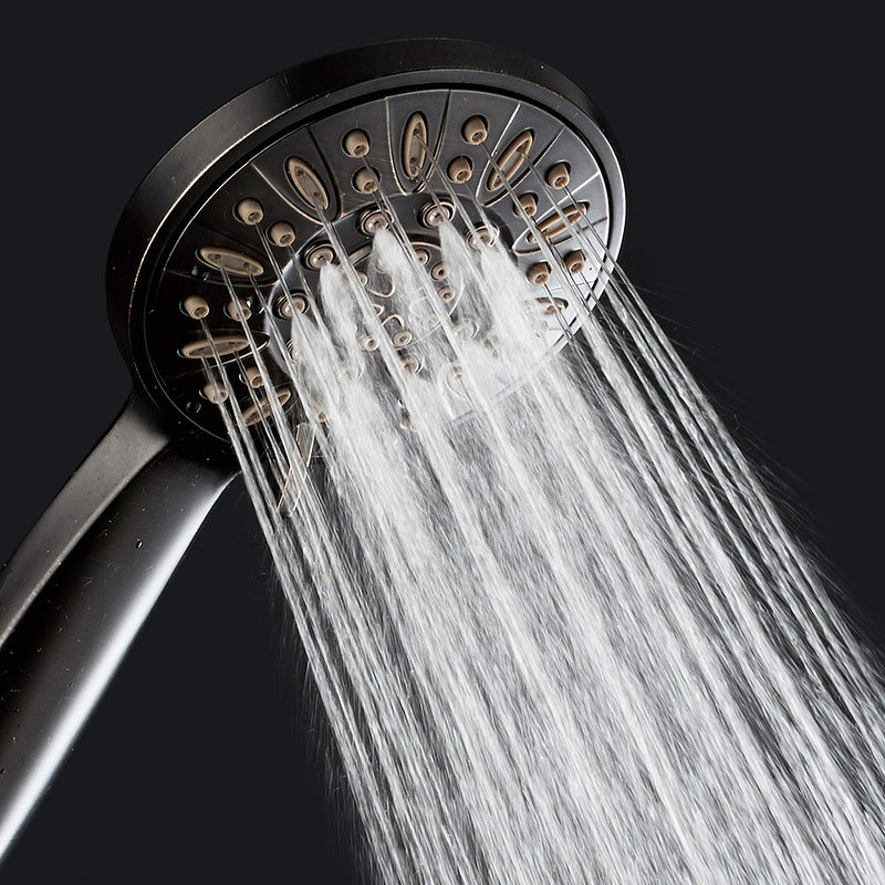 AquaDance High Pressure 6-Setting Oil Rubbed Bronze 4" Handheld Shower with Hose for the Ultimate Shower Experience! Officially Independently Tested to Meet Strict US Quality & Performance Standards 2.5 Gallons Per Minute