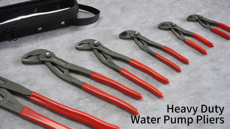 HAUTMEC 16-Inch Water Pump Pliers, Fast Adjustable Tongue and Groove Joint Pliers, V-Jaw with Comfort Grips, Rust-Proof CRV Steel Construction for Plumbing, Home Repair, and Pipe Fittings HT0369-PL 16 Inch