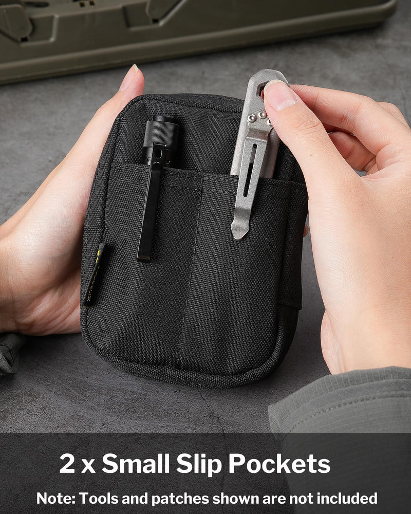 VIPERADE VE31 Small EDC Pouch, Men's Pocket Organizer, Small EDC Organizer Multitool Pouch for Camping/Hiking/Bushcraft (Black) Black