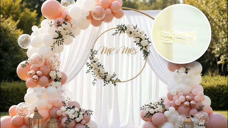 LemonRoad 50 Pack Large Balloon Arch Clips Spring Clamp for Backdrop, Clear