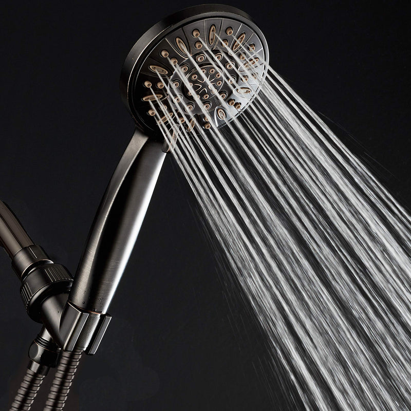 AquaDance High Pressure 6-Setting Oil Rubbed Bronze 4" Handheld Shower with Hose for the Ultimate Shower Experience! Officially Independently Tested to Meet Strict US Quality & Performance Standards 2.5 Gallons Per Minute