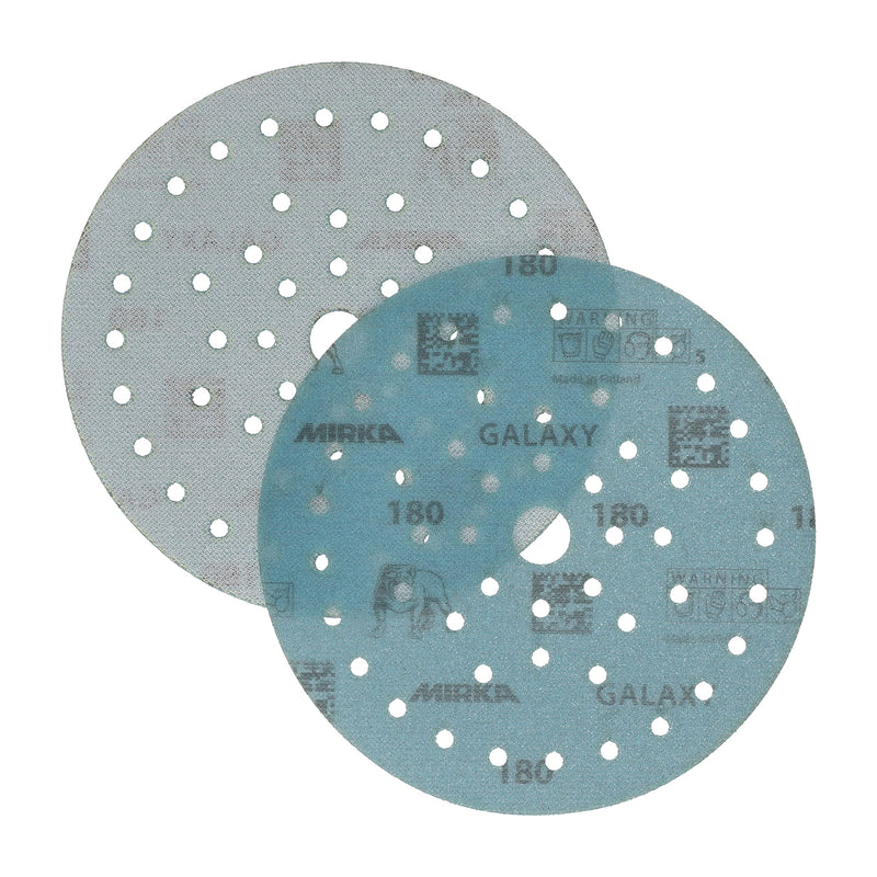 50x MIRKA adhesive sanding disc GALAXY Grip Multifit 150mm K.180 f.HO/metal/lacquer/co. Grain 180