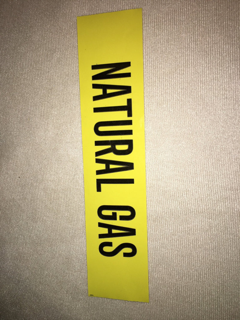 [Australia - AusPower] - Roll of Natural Gas Pipe Markers, 72 Labels in a Roll, Self Adhesive Stickers You Peel and Stick, Black on Yollow, Gas Pipe Stickers, 9" Perforated, 2" X 9" Wide, Good for Gas Inspection 