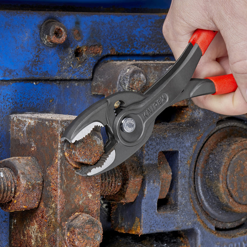 Knipex TwinGrip Adjustable Front Grip Pliers Black Heavy Duty Non-Slip Plastic Coated 200mm 82 01 200 SB
