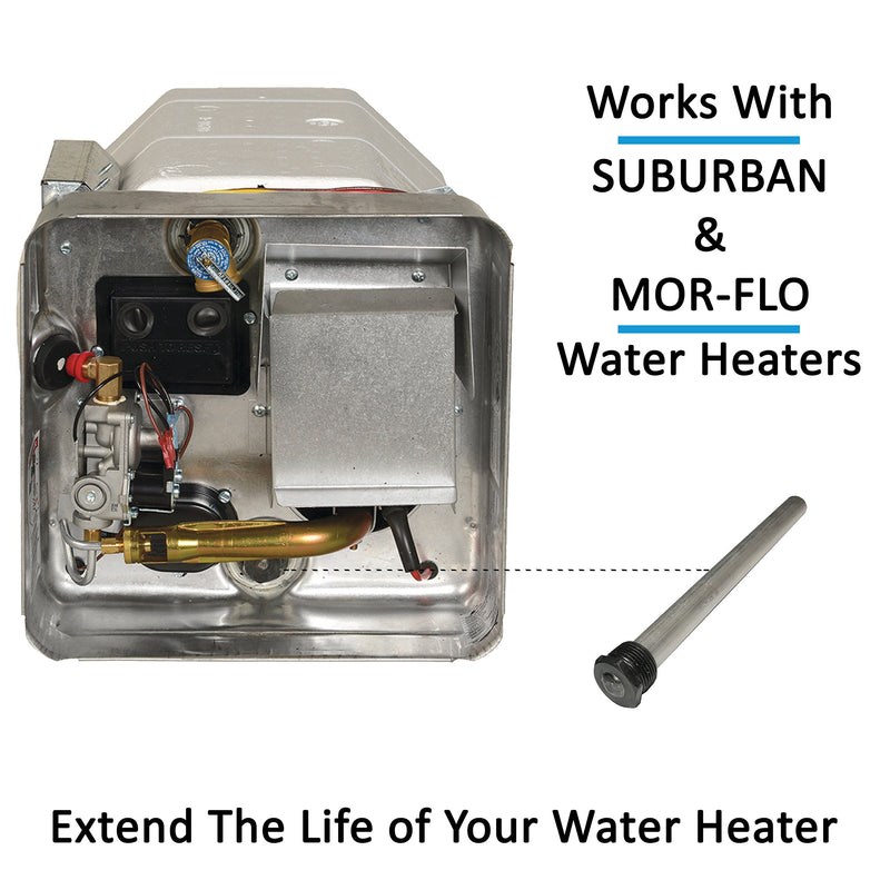 RV Water Heater Anode Rod - Magnesium Anode Rod Suburban Water Heaters Suburban & Morflo - 9.25''Long & 3/4'' Thread - Long Lasting Tank Corrosion Protection - 1pc 1