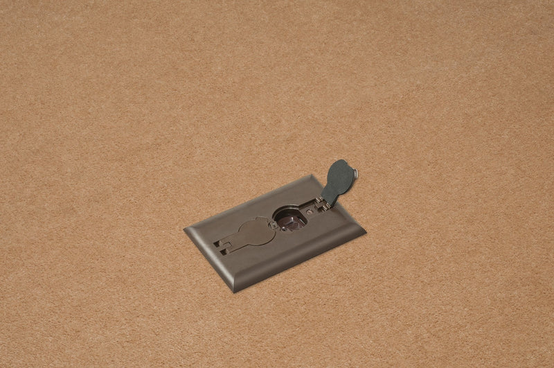 Arlington Industries FLBRF101BR-1 Retrofit Electrical Floor Box with Flip Lids for Existing Floors, Dark Brown, 1-Pack