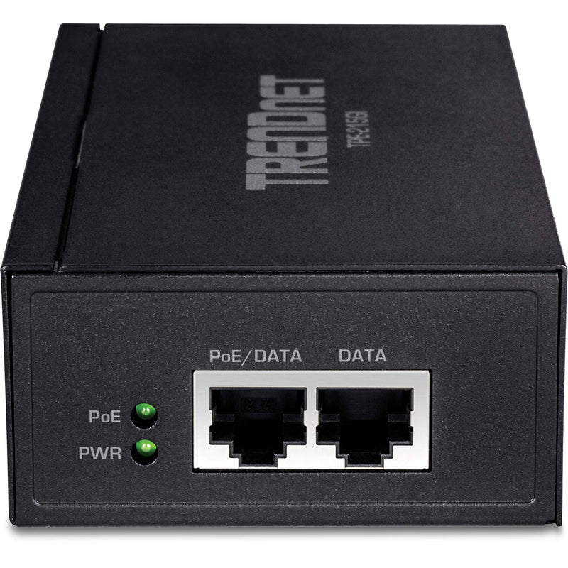 TRENDnet 2.5G PoE+ Injector, TPE-215GI, PoE (15.4W) or PoE+ (30W), Converts a Non-PoE Port to a PoE+ 2.5G Port, 2.5GBASE-T Compliant, Integrated Power Supply, Network a PoE Device Upto 100m, Black 30W