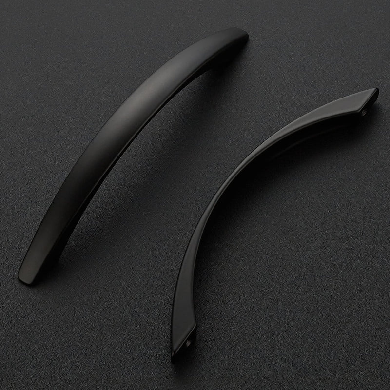 Ravinte 10 Pack Cabinet Pulls 5 Inch Matte Black Curved Drawer Pulls for Kitchen Cupboard Arch Pulls for Dresser Drawer Cabinet Hardware Come with Screwdriver 5 In Hole Center