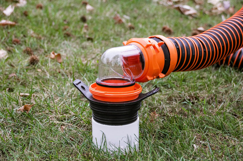 Camco Flexible 3-in-1 Sewer Adapter Hose Seal -Flexible Fitting That Makes Connection to a Sewer Inlet Simple and Less Hands On! (39318), Black Sewer Hose Adapter Seal