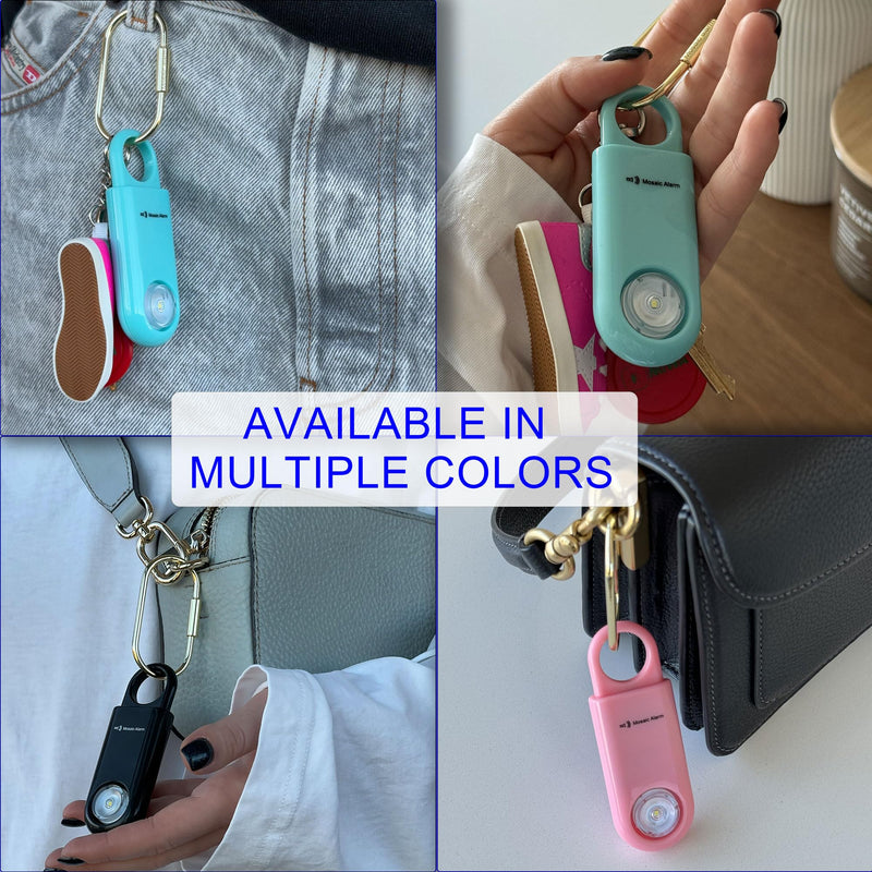 130dB Keychain Siren Strobe Light. Loud Sound Personal Safety Alarm with Carabiner. SOS Emergency Alerts for Women, Girls, School Children, Night Runners, Hiking. Bear Alarm Deterrent.Pink Pink