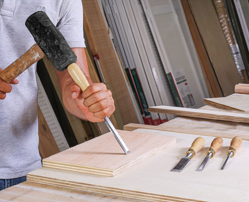 Finely Crafted Wood Chisel Set, 4 High-Performance Woodworking Chisels with Durable, Sharp CR-V Steel Blades Tempered to 60HRc, Chisel Set with Tool Roll from Schaaf Wood Carving Tools