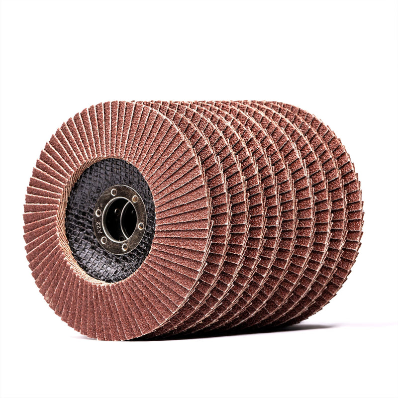 Woltersberger® serrated lock washers | Ø 125mm | Grain 80 | 10 pieces | Brown for metal & wood corundum angle grinder sanding mop flap discs sanding discs