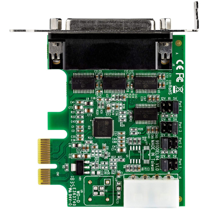 StarTech.com 4-port PCI Express RS232 Serial Adapter Card - PCIe RS232 Serial Host Controller Card - PCIe to Serial DB9 - 16950 UART - Low Profile Expansion Card - Windows & Linux , TAA (PEX4S953LP)