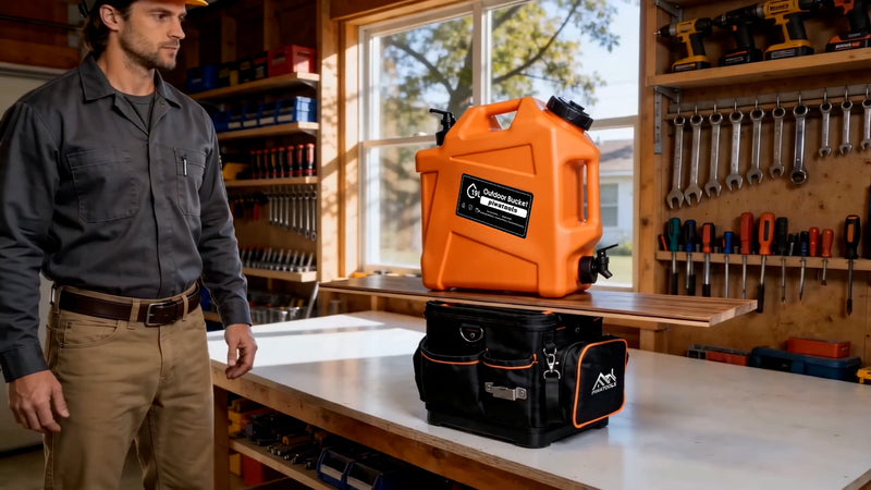 10" Compact Open-Top Tool Tote Bag, Hard Shell Tool Box 9.5"L x 9.5"W x 9.5"H