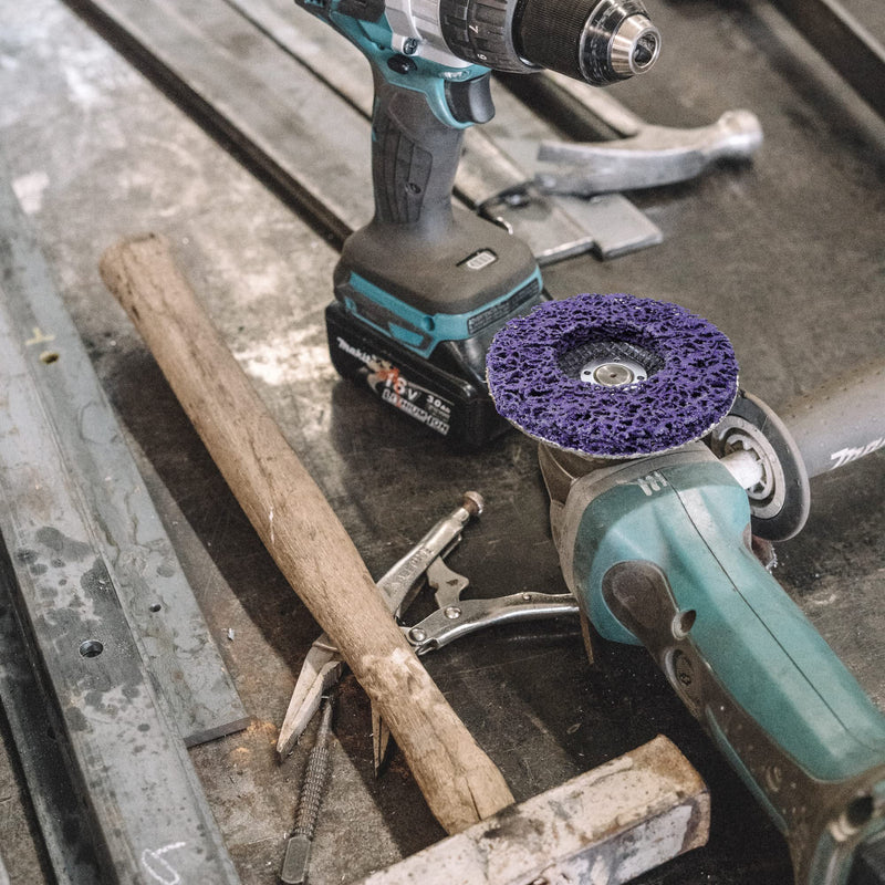 10 Packs 4-1/2" x 7/8" Strip Discs Stripping Wheel for Angle Grinders, Paint Removal Disc, Rust Stripping Wheel, Remove Scaling and Oxidation(Purple) | Paint Removal Disc, Rust Stripping Wheel, Remove Scaling and Oxidation(Purple) 4-1/2" x 7/8"