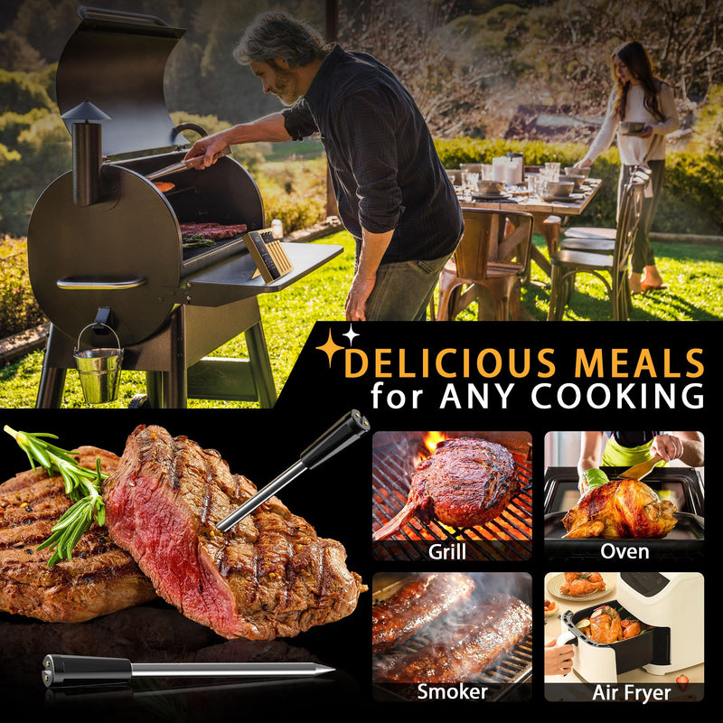 Wireless Meat Thermometer for Grilling and Smoking, Oven Digital Thermometer Instant Read Thermometer for Kitchen Outdoor Cooking Grill, Smoker (1 Probe APP Control) 1 Probe APP Control