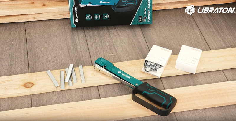 LIBRATON Heavy Duty Hammer Tacker with 6000 Staples JT21/No53(5/16" & 3/8")