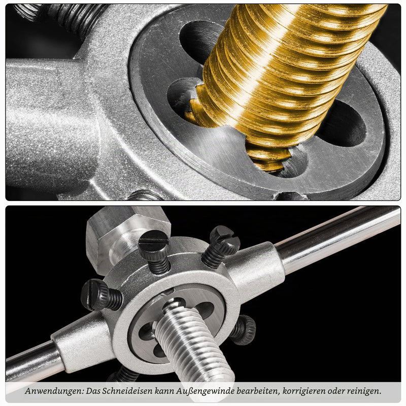 sourcing map Round Die M10X1.25, Metric Cutting Resistant Thread Cutting Die, Alloy Tool Steel Thread Repair Tool M10 x 1.25