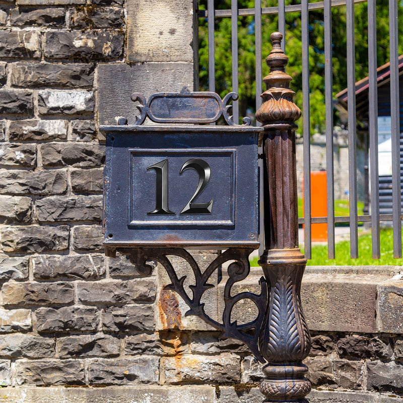 4 Inch House Numbers 3D Door Mailbox Numbers 0-9 Self Adhesive House Door Numbers House Street Address Numbers Stickers for House, Apartment, Office, Hotel Room, Mailbox Signs (4 x 2.5 Inches, Black) 4 x 2.5 Inches - NewNest Australia