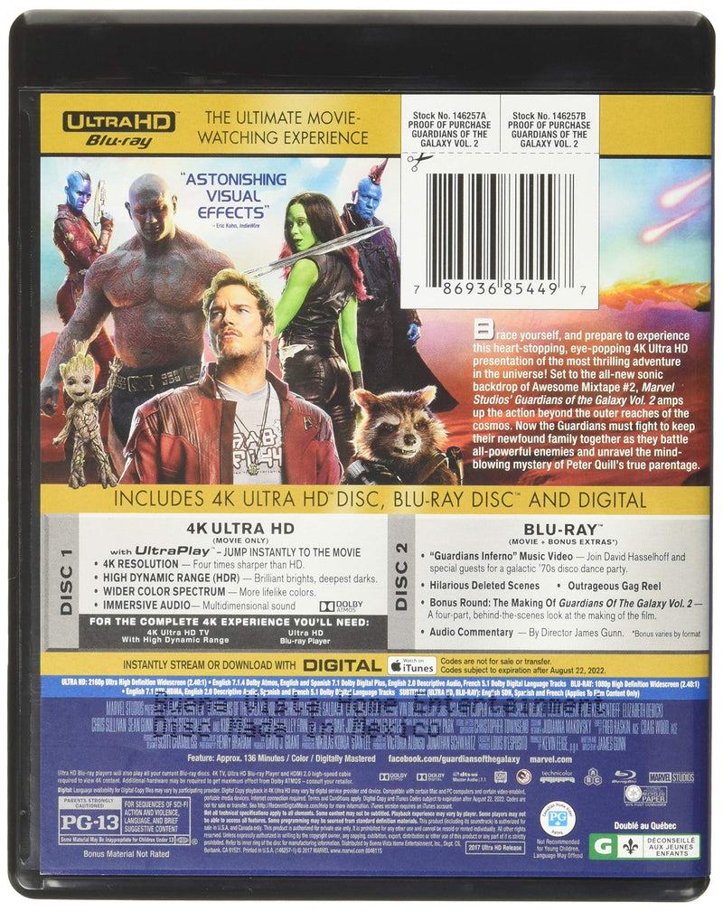 Guardians of the Galaxy Vol. 2 [4K UHD] 4K 
                             
                            August 22, 2017