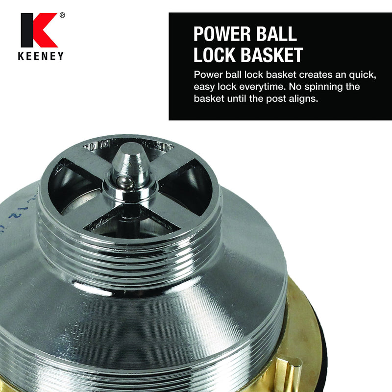 Keeney K1439BLK Deep Thread Cast Brass Sink Power Ball Basket, Complete Kitchen Strainer 3.5", Black