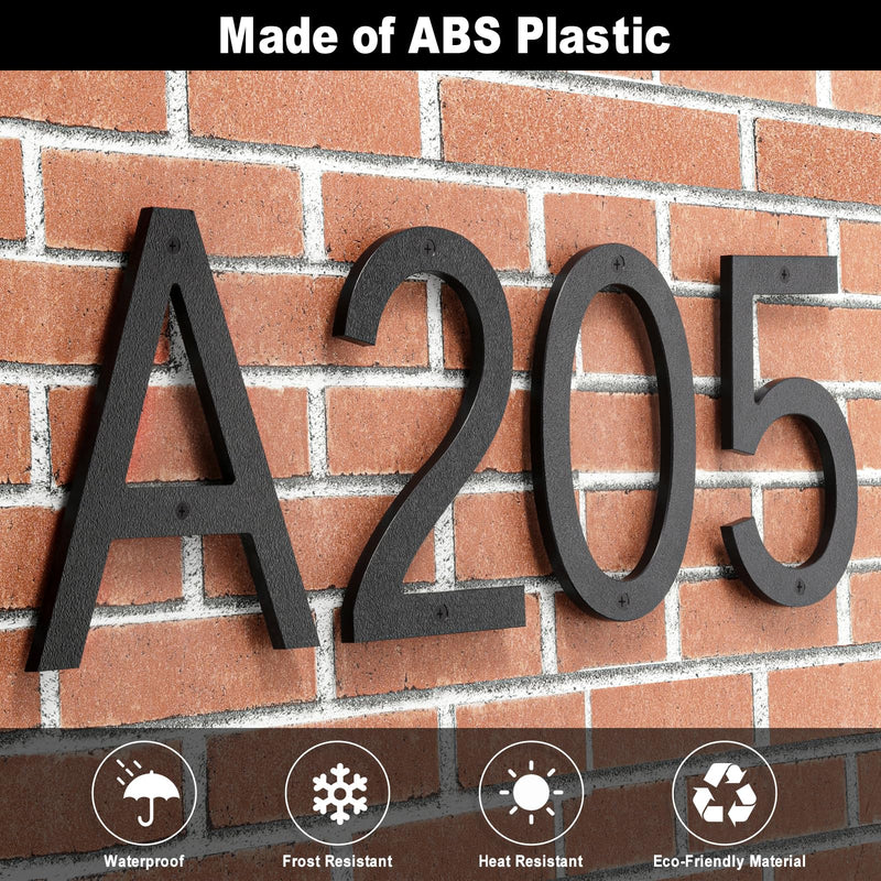 8 Inch Large Floating House Numbers, Black Modern House Number for Outside, Home Address Numbers for Outdoor Garage Gate Wall Street (No.-) 8 Inch No.-