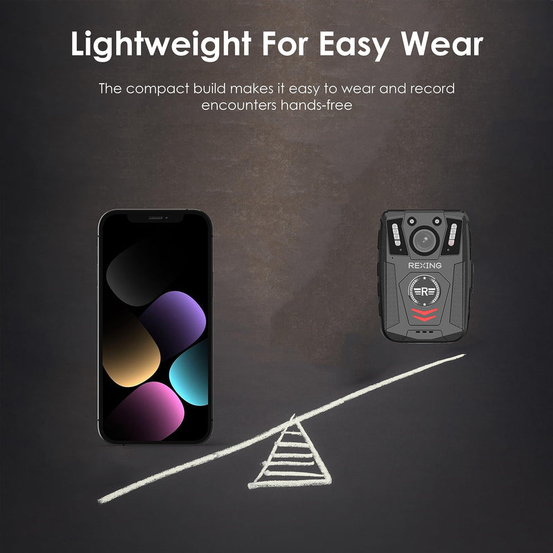 P2 FHD Body Camera - 1080P FHD Body Cam with Infrared Night Vision, Lightweight Wearable Camera, Video Surveillance, 8X Digital Zoom, 170 Degree Lens