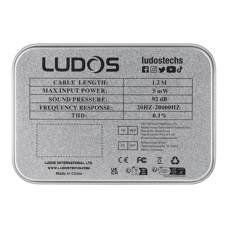LUDOS FEROX Wired Earbuds in-Ear Headphones, 5 Year Warranty, Earphones with Microphone, Noise Isolation Corded for 3.5mm Jack Ear Buds for iPhone, Samsung, Computer, Laptop, Kids, School Students 1 Pack