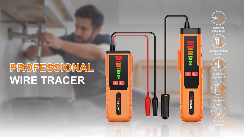 Underground Cable Wire Locator, Wire Detector Tracer F04 for Finding Break Cables, Irrigation Wires