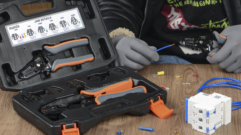 iCrimp Ratchet Crimping Tool Set with Quick Change Jaws AWG 20-2 ICR-SET8