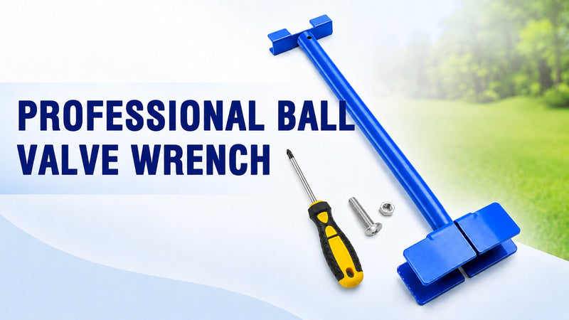 Fuzqq 27.7-Inch Ball Valve Wrench, Shut-Off Ball Valve Tool and Water Valve Key, Heavy Duty Low Carbon Steel Valve Operating Tool for Hard-to-Reach Valves Blue