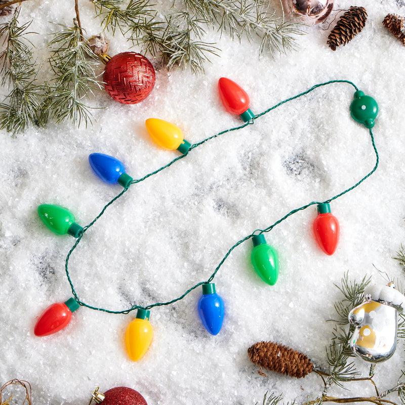 JOYIN 12 Packs Christmas LED Light Up Bulb Necklaces 9 Bulbs LED Necklaces Holiday Costume Accessories for Christmas Xmas Party Favor Party Supply