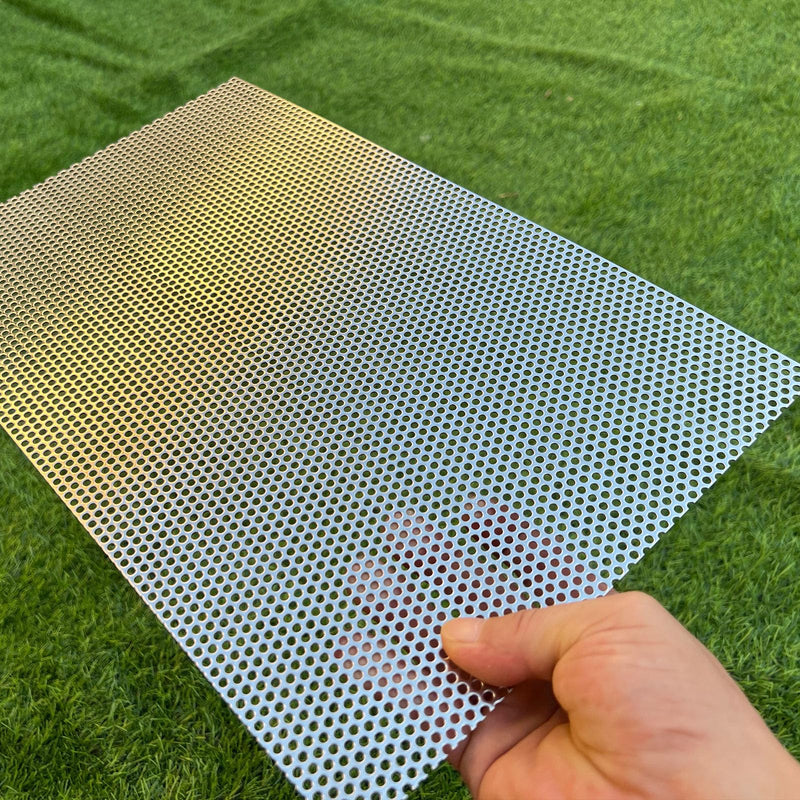 Perforated Metal Sheets 16"x10" 19 Gauge Expanded Metal Mesh Opening 1/8" 0.12 inch (About 3 mm) Perforated Stainless Steel Sheet 304 Stainless Steel Mesh Screen Panel Decorati Plate Rectangle 16"x10"