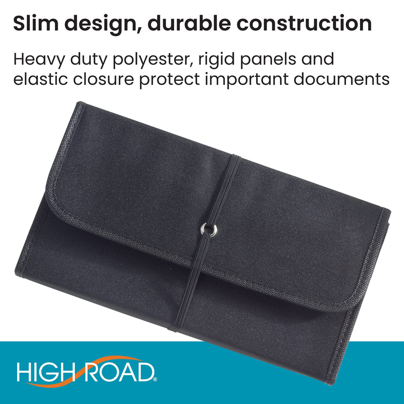 High Road Glove Box Organizer - Insurance and Registration Holder for Car Documents and Paperwork - Expandable Front Seat Organizer with Card Pockets Black
