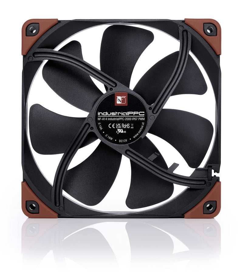 Noctua NF-A14 iPPC-2000 IP67 PWM, Heavy Duty Cooling Fan, 4-Pin, 2000 RPM (140mm, Black)