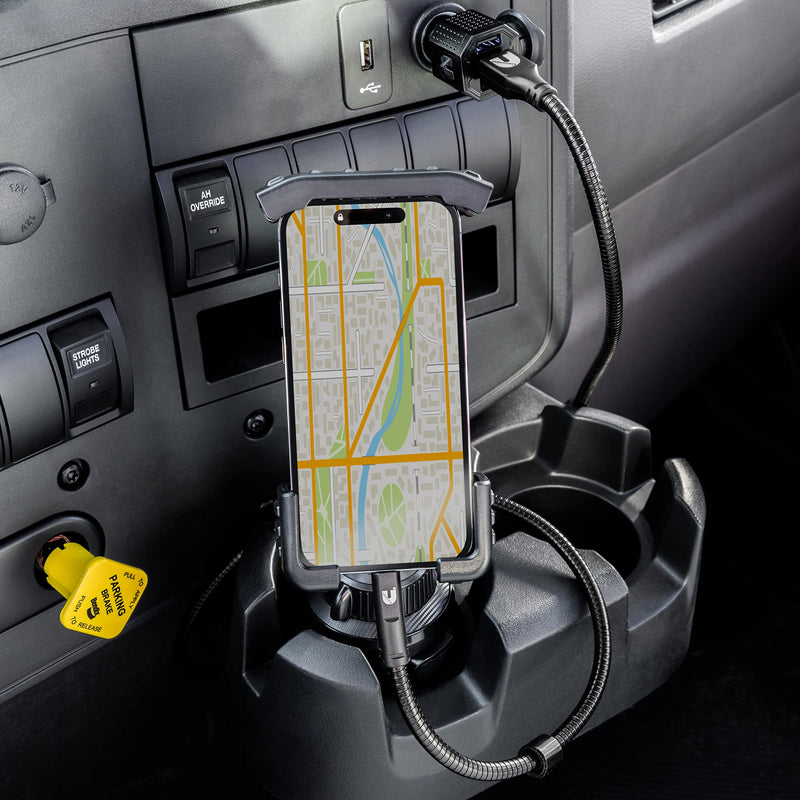 Cummins Cup Phone Holder for Car or Truck CMNCHPH - Adjustable Phone Mount for Cell Phone Car Phone Holder - Black