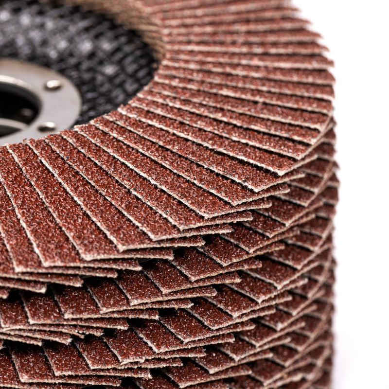 Woltersberger® serrated lock washers | Ø 125mm | Grain 80 | 10 pieces | Brown for metal & wood corundum angle grinder sanding mop flap discs sanding discs