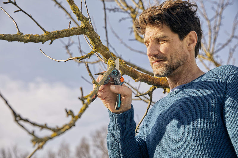 GARDENA (12203) ExpertCut pruning shears: Ideal for cutting fruit trees, 7/8" Cutting diameter, 2-stage variable handle opening, stainless steel blades, bypass cutting principle. Made in Germany
