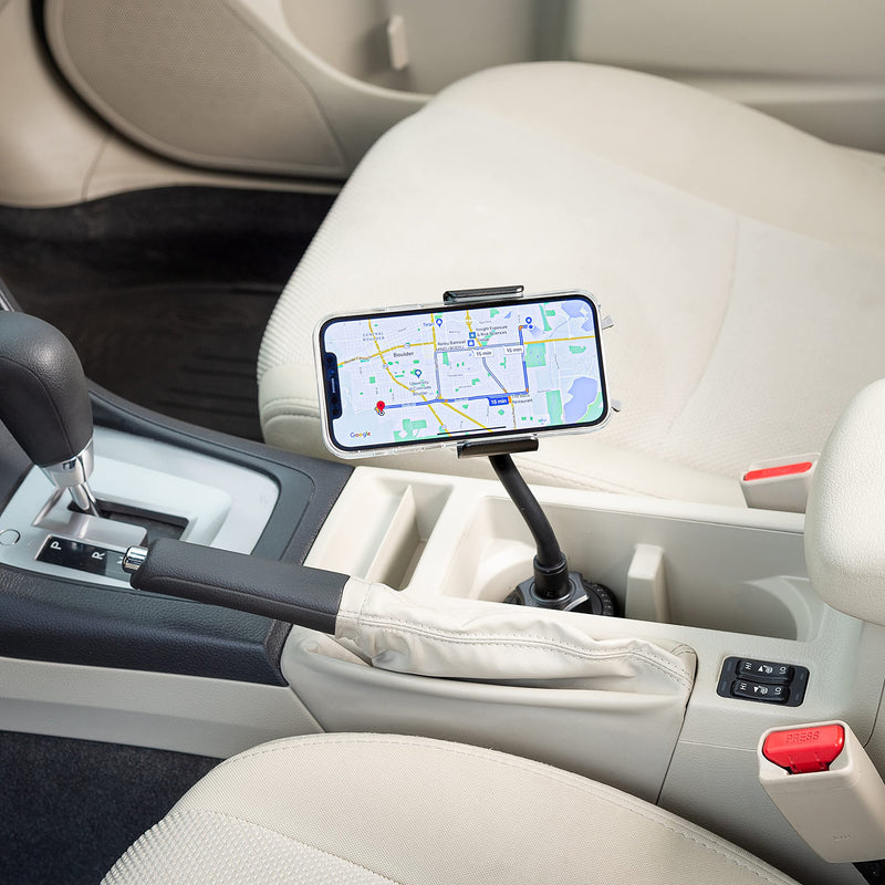 Nite Ize SUCH-01-R8 Squeeze Universal, Car iPhone, Samsung Galaxy Edge/Fold, Huawei, Google Pixel, Fits Virtually Any Phone Cup Holder Mount, Black