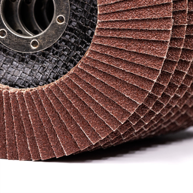 Woltersberger® Flap Discs, Diameter 125 mm, Grain 60, Pack of 10, Brown for Metal and Wood, Aluminum Oxide, Angle Grinder, Sanding Mop, Flap Discs, Sanding Discs Pack of 60