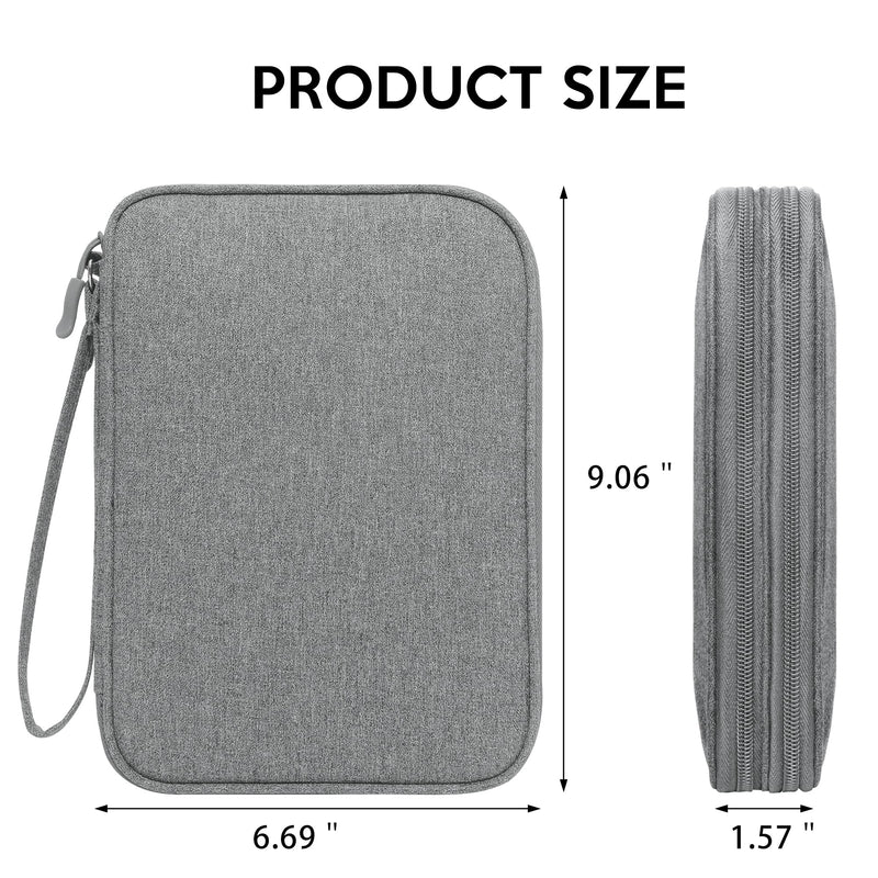 CILLA Electronics Organizer Travel, Travel Cord Organizer Case, Compact Electronics Accessories Bag for Cable, Cord, Charger, Phone Dary Grey