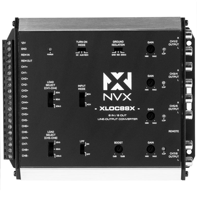 NVX XLOC88X 8 inputs / 8 outputs High Voltage Active Line Output Converter with Impedance Matching and Remote Level Control 8 Input | 8 Output