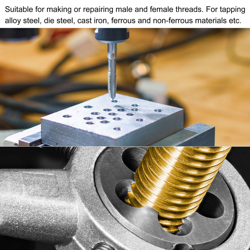 sourcing map tap and die and drill set M3 x 0.5 left-hand thread milling cutter and round die 2.5 mm cobalt high-speed steel twist drill