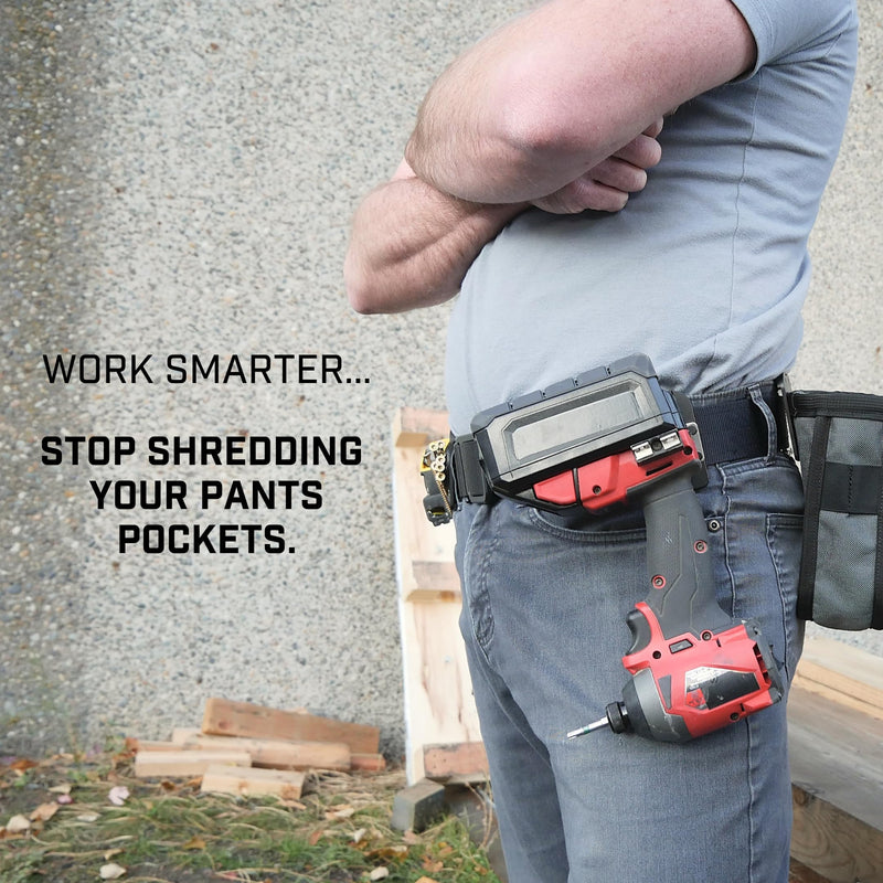 Holstery DriverMaster | Clip-On Tool Belt Drill Holder - Simple Hook Holster for Cordless Drill, Impact, Nailer, Tape Measure, or Any Tools with Hanger Clips DriverMaster PRO