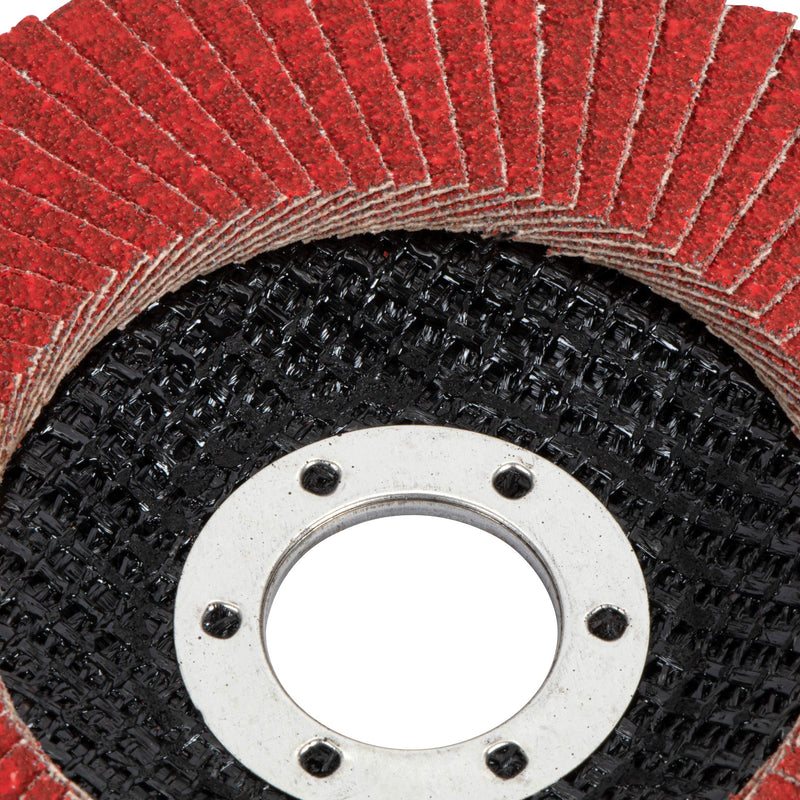 High-performance ceramic flap disc │ red │ 10 pieces │ Ø 125 mm │ grain 120 │ self-sharpening ceramic grain │ grinding disks │ flap disks
